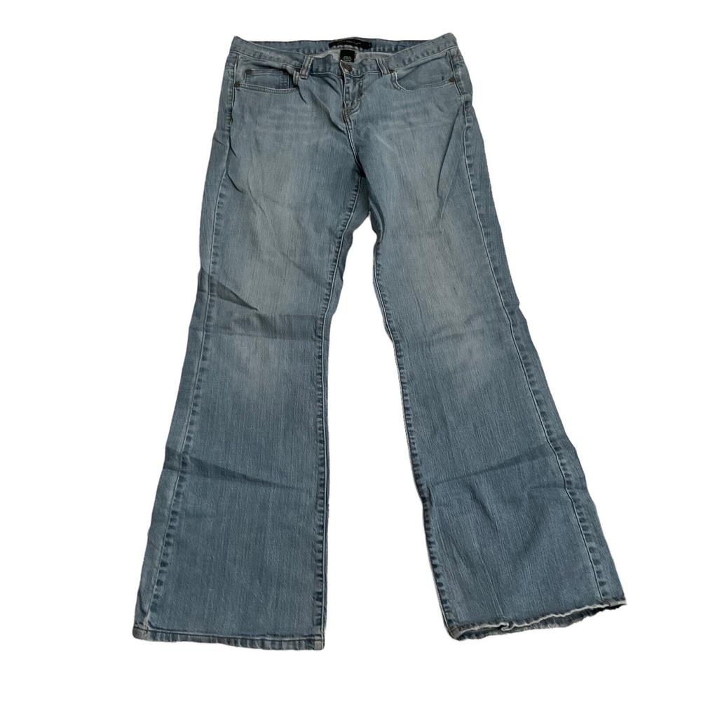 Calvin‎ Klein Womans Mid Rise Denim Bootcut  Blue Jeans Size 10 Distressed Hem